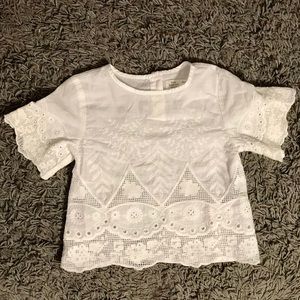 Zara Kid’s White Embroidered Top